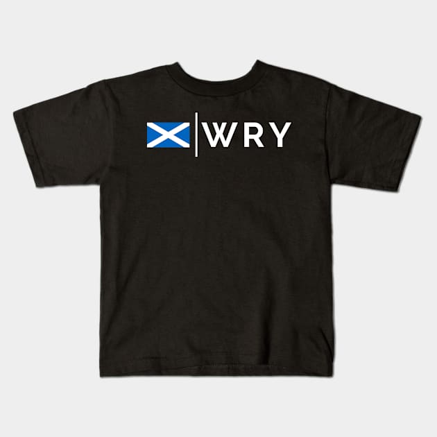 WRY Westray Airport, Orkneys Scottish Saltire Flag of Scotland Kids T-Shirt by tnts